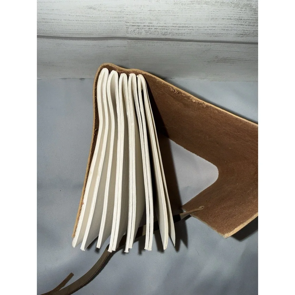 Leather Bound Journal Handmade note book with long tie wrap‎ leather book craft